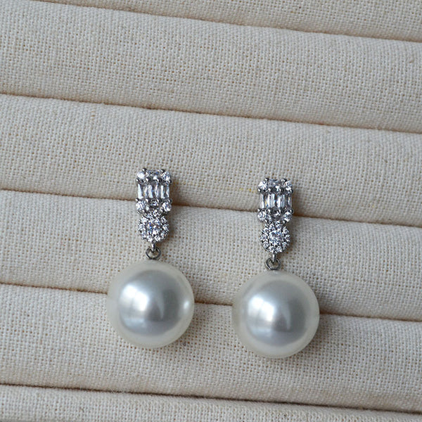 Swarovski Pearl & Zirconia Drop Earrings